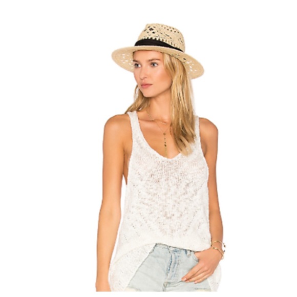 Free People Tops - Free People White Racer Back Chevron Sweater Top